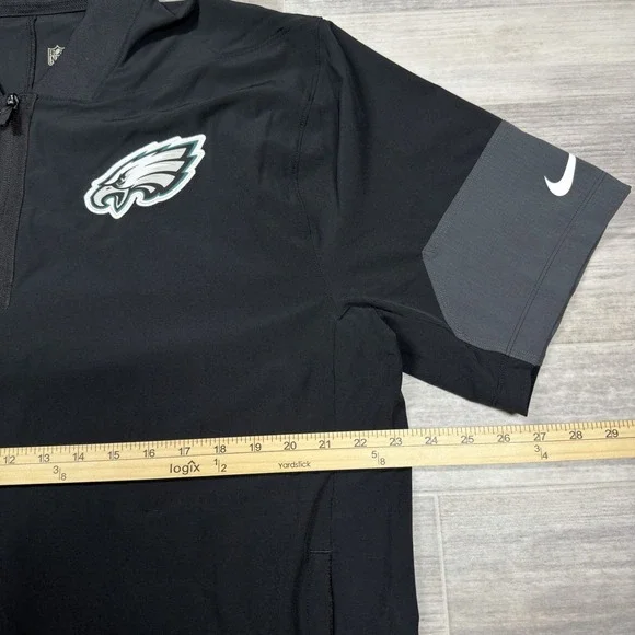 Nike Black Philadelphia Eagles Sideline Short Sleeve Coach Jacket Men's Large